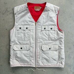 Vintage Levi's Chore Vest Tan with Red Lining Medium Made in Macau